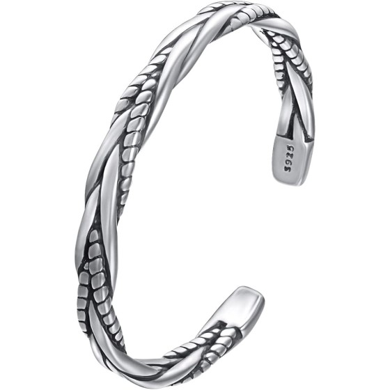 シルバー 腕輪 ブレスレット メンズ 調整可能 メンズ ブレスレット バングル 太め 人気 男性用バングル