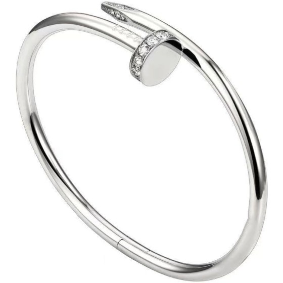 くぎのブレスレット 腕輪 バングル ステンレス ストーン付き シンプル 金属アレルギー対応 存在感 人気 メンズ レディース カップルブレスレット