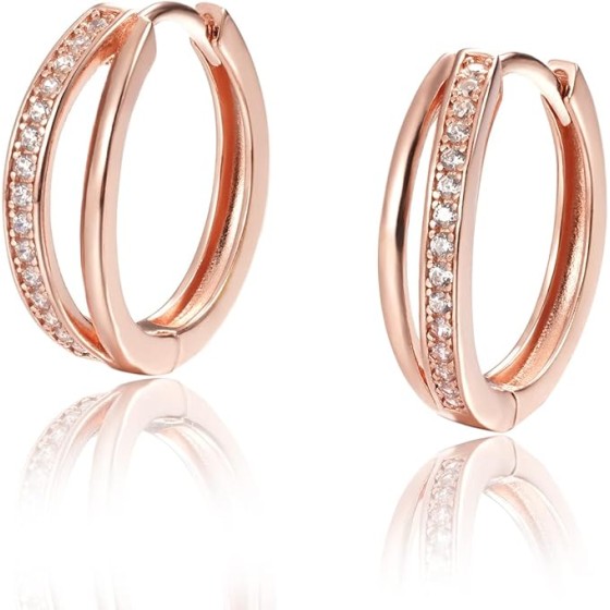 ピアス レディースフープピアス リングピアス 18Kコーディングシルバー925ジルコニアピアス シルバーピアスオリジナル高級ギフトボックス付き ピアス アクセサリー