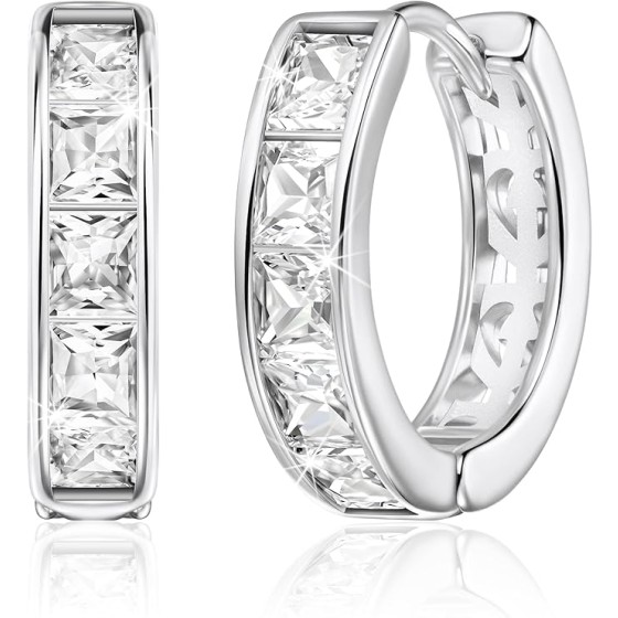 フープピアス、ピアス リング 軟骨、イヤリング レディース、ファーストピアス、かわいい クリスタル レディース ジュエリー、ニードル ピアス、14金 ゴールド、ピンクゴールド、シルバー 銅製