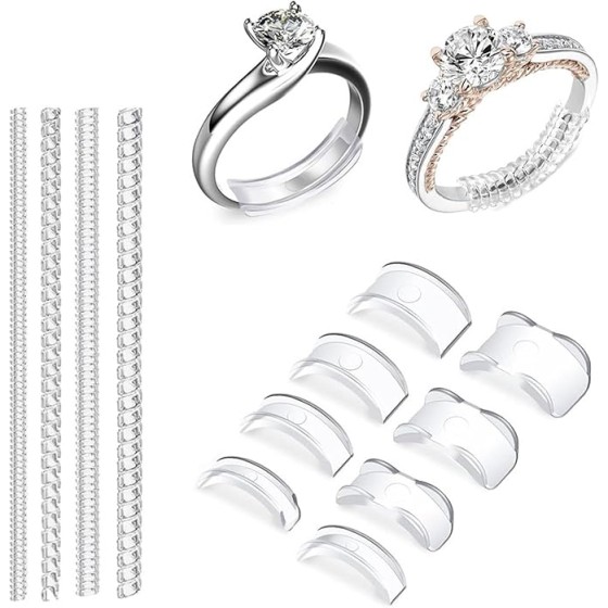 指輪 サイズ調整 リングアジャスター 指輪 ズレ防止 リサイズスペーサー 着脱簡単 脱落防止 滑り止め DIY サイズ調整 男女兼用 12点セット