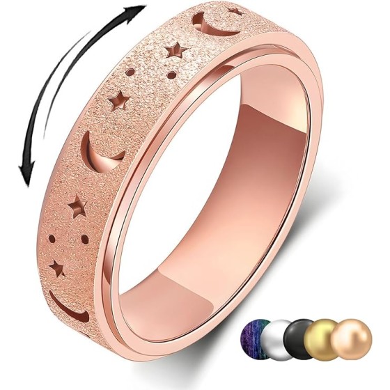 ストレス解消 フィジェットリング 不安 緩和 癖対策 リラックス ステンレス 指輪 大きいサイズ 親指 対応 Fidget フィジェットトイ 【▲ ＊サイズは海外表記のため要確認＊ ▲】S6