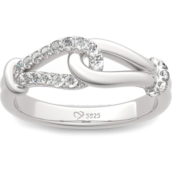 リング レディース リボン 指輪 インフィニティ シルバー925素材 ギフト かわいい (Silver, 11)