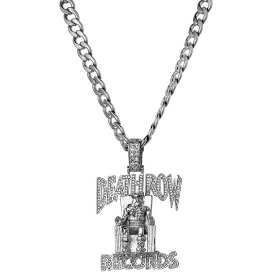 ヒップホップゴシックペンダントネックレスデスロウレコーディングレターチェーンネックレスラッパーギフトを持つ男性用レターネックレス,銀