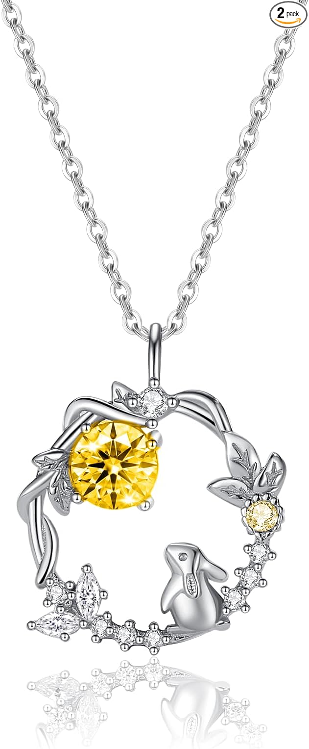 ネックレス レディース 月 うさぎ フープ 円形 ラッキー Silver925 金属アレルギー対応 可愛い アクセサリー 誕生日 プレゼント 女性