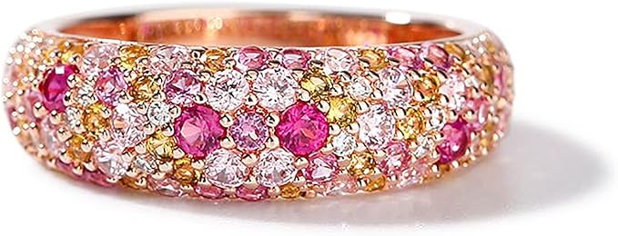 レディース リング 指輪 虹色 925銀製 マルチカラー ダイヤ プロポーズリング 普段使い きらきら かわいい プレゼント