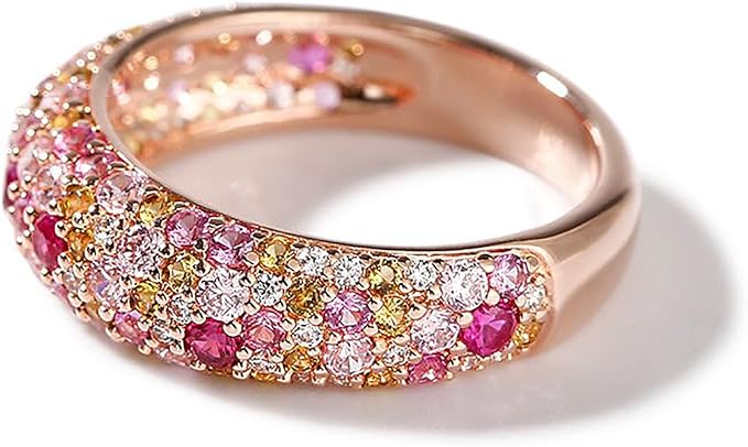 レディース リング 指輪 虹色 925銀製 マルチカラー ダイヤ プロポーズリング 普段使い きらきら かわいい プレゼント