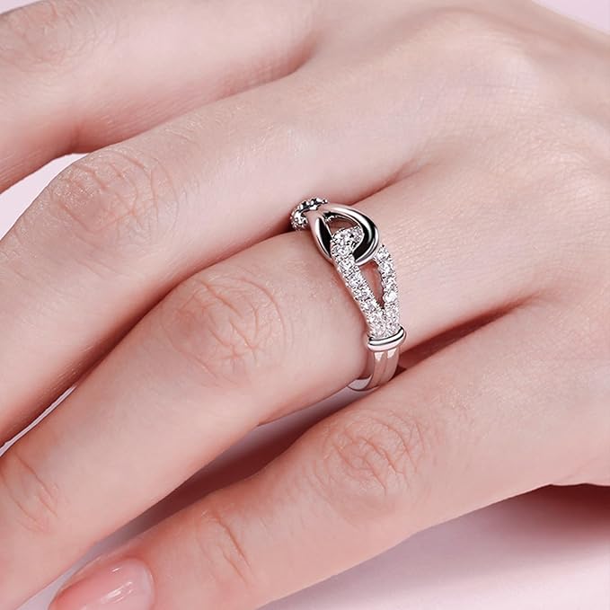 リング レディース リボン 指輪 インフィニティ シルバー925素材 ギフト かわいい (Silver, 11)