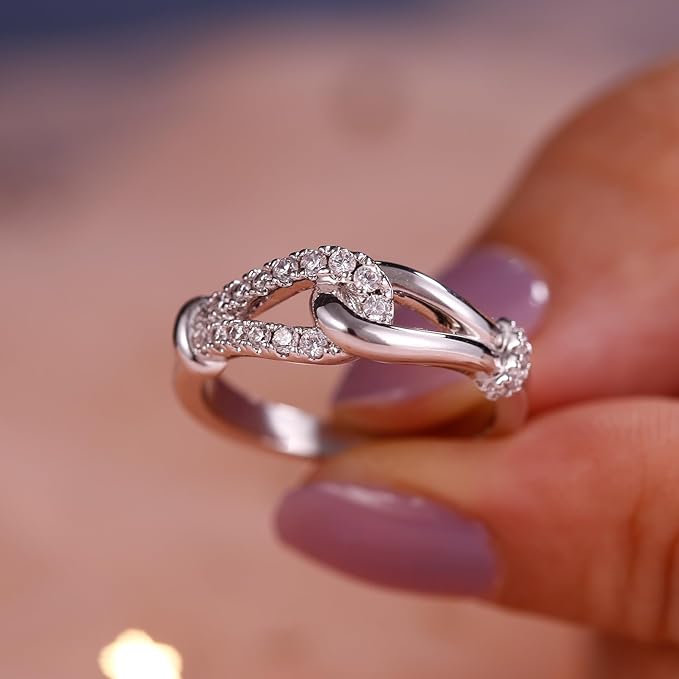 リング レディース リボン 指輪 インフィニティ シルバー925素材 ギフト かわいい (Silver, 11)