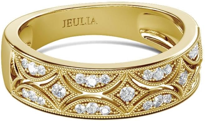 シルバー リング レディース 指輪 おしゃれ シンプル キュービックジルコニア 金属アレルギー対応 ミルグレイン ラウンドカット バンドリング 専用ボックスつき 誕生日 ホワイトデー プレゼント ギフト (Silver, 14)