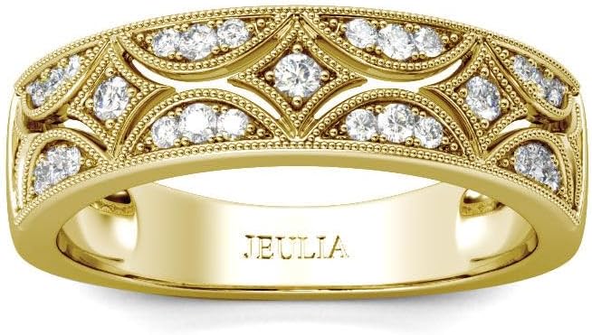 シルバー リング レディース 指輪 おしゃれ シンプル キュービックジルコニア 金属アレルギー対応 ミルグレイン ラウンドカット バンドリング 専用ボックスつき 誕生日 ホワイトデー プレゼント ギフト (Silver, 14)