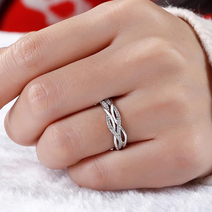 指輪 レディース 多重ライン シルバー レディース クロス リング 人気 婚約指輪 925 リング ツイスト 不規則形 誕生日 ホワイトデー プレゼント ギフト