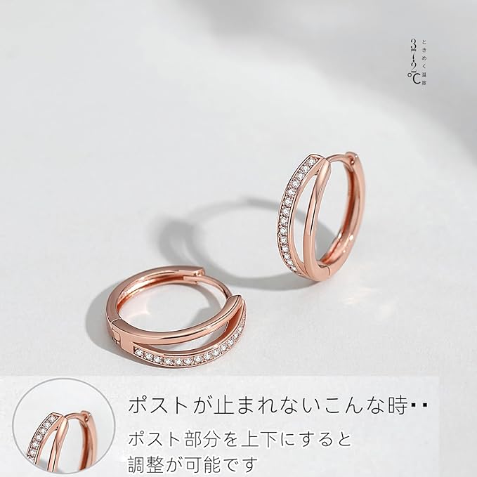 ピアス レディースフープピアス リングピアス 18Kコーディングシルバー925ジルコニアピアス シルバーピアスオリジナル高級ギフトボックス付き ピアス アクセサリー